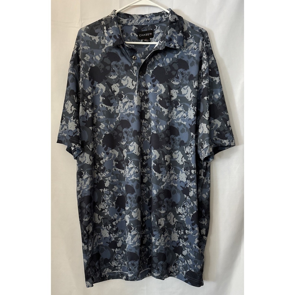 Chase 54 Men's Camo Performance Golf Polo‎ Size  XL Blue/Gray
